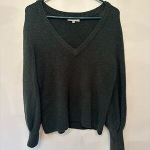 Madewell Deep Green V-Neck Sweater